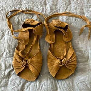 Renaissance Style Suede Sandals